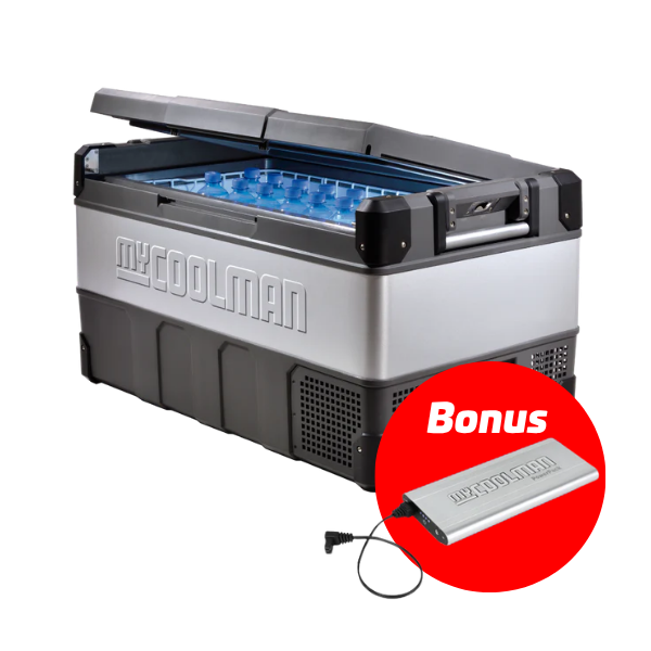 myCOOLMAN Single Zone 105L Fridge & Freezer With Bonus PowerPack