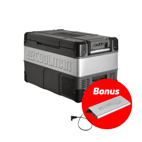 myCOOLMAN Dual Zone 53L Fridge & Freezer And Bonus PowerPack