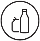 Space for upright storage of larger bottles